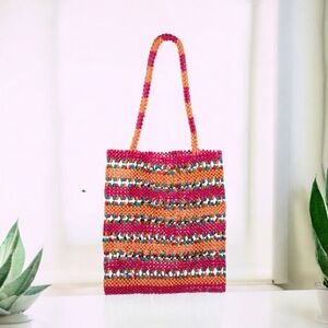 BALI WOODEN BEADSCAPE BAG
Pink, Orange, White